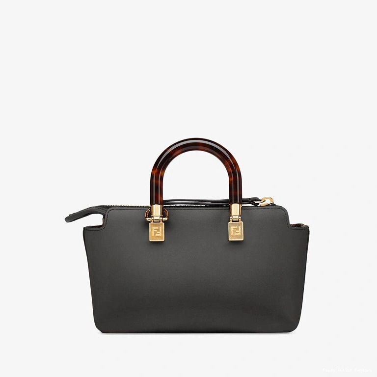 Vintage HOT By Logo Calf Boston In Black The Fendi Bag Mini ROMA Leather Way 0804